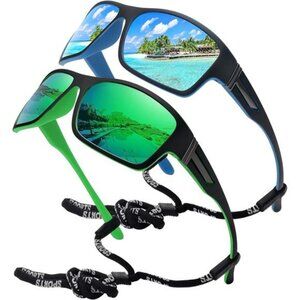 Polarized Sports Sunglasses UV400 Unbreakable Frame Cycling Running Fishing